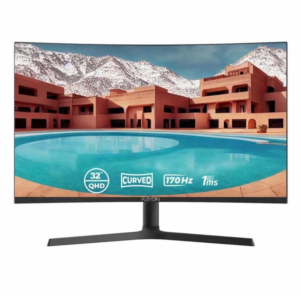 RAYDIN G32VA170QC 32 INCH 1MS 170HZ 2K QUAD HD CURVED GAMING MONITOR