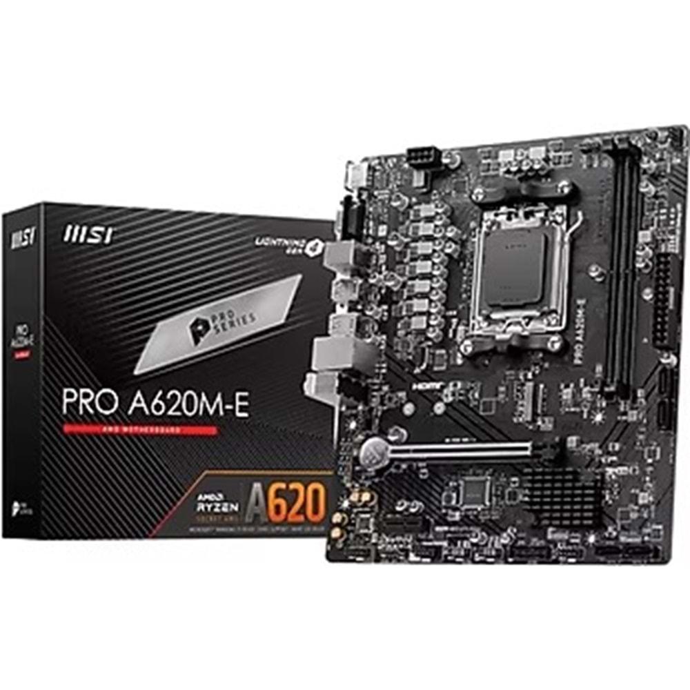 MSI PRO A620M-E 6400Mhz(OC) M.2 HDMI VGA mATX AM5 ANAKART