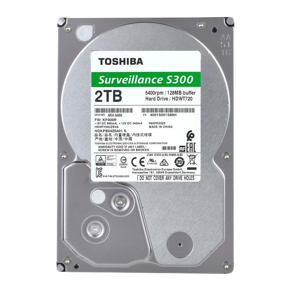 2TB TOSHIBA 5400RPM S300 SATA3 128MB 7/24 HDWT720UZSVA