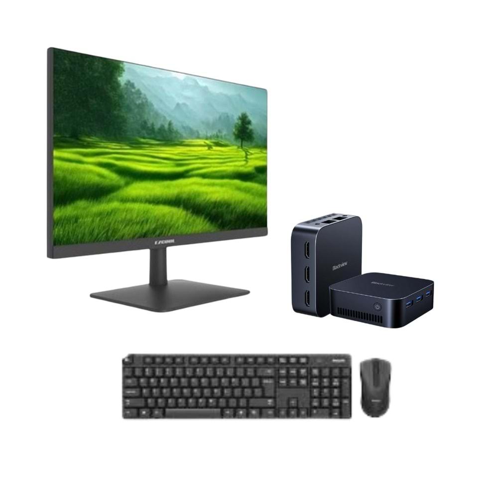 LANSMAN DESKTOP PC BLACKWIEW MP80 MINIPC INTEL N97 3.4Ghz 16GB RAM 512GB SSD WIN11 EZCOOL EZC22 21,5 INCH MONITOR INCA WIRELESS MOUSE AND KEYBOARD