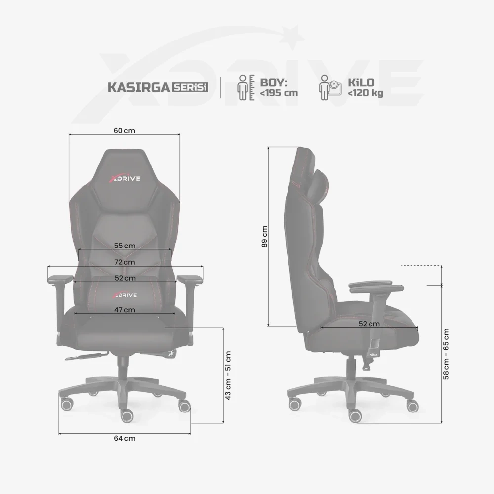 XDRIVE GAMING CHAIR KASIRGA SİYAH