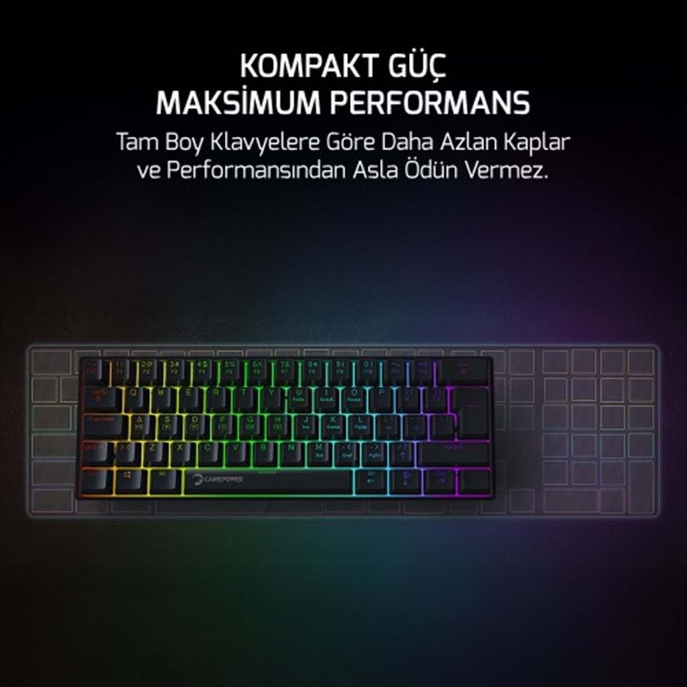 GAMEPOWER LYRA RGB 60M KLAVYE MEKANIK BLUE SWITCH SİYAH GAMEPOWER LYRA RGB 60M KLAVYE MEKANIK BLUE SWITCH SİYAH