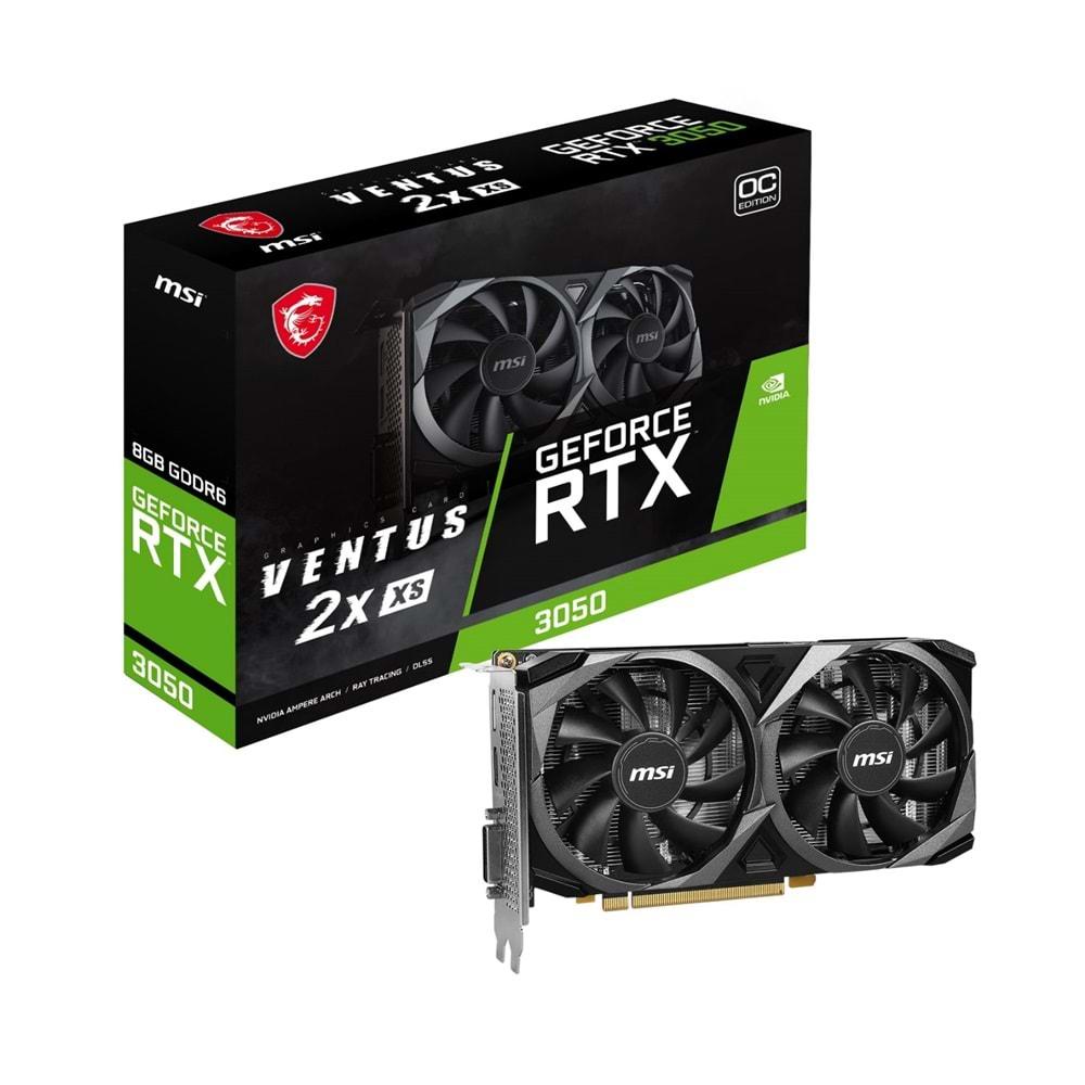 MSI VGA GEFORCE RTX 3050 VENTUS 2X XS 8G OC GDDR6 128B DX12 SİYAH