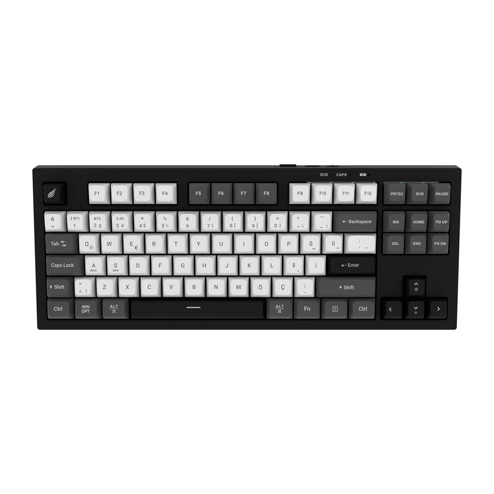 Hawk HK220 Membrane RGB Kablosuz/Bluetooth Siyah Beyaz TKL Türkçe Gaming Oyuncu Klavye