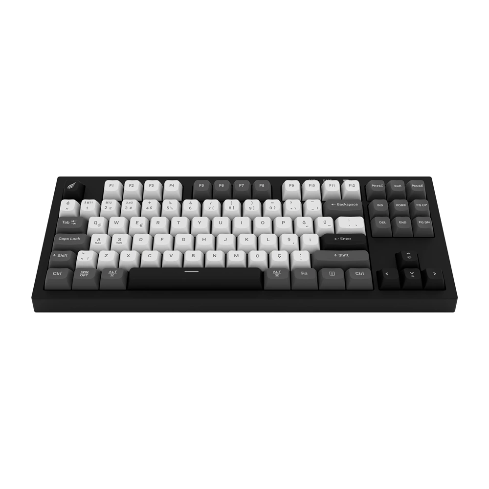 Hawk HK220 Membrane RGB Kablosuz/Bluetooth Siyah Beyaz TKL Türkçe Gaming Oyuncu Klavye