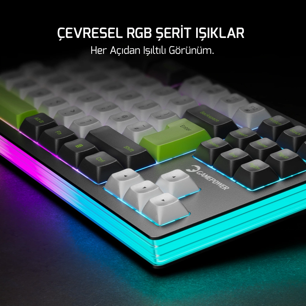 GamePower Nama RGB Mekanik Kablosuz Hot Swap Gaming Klavye