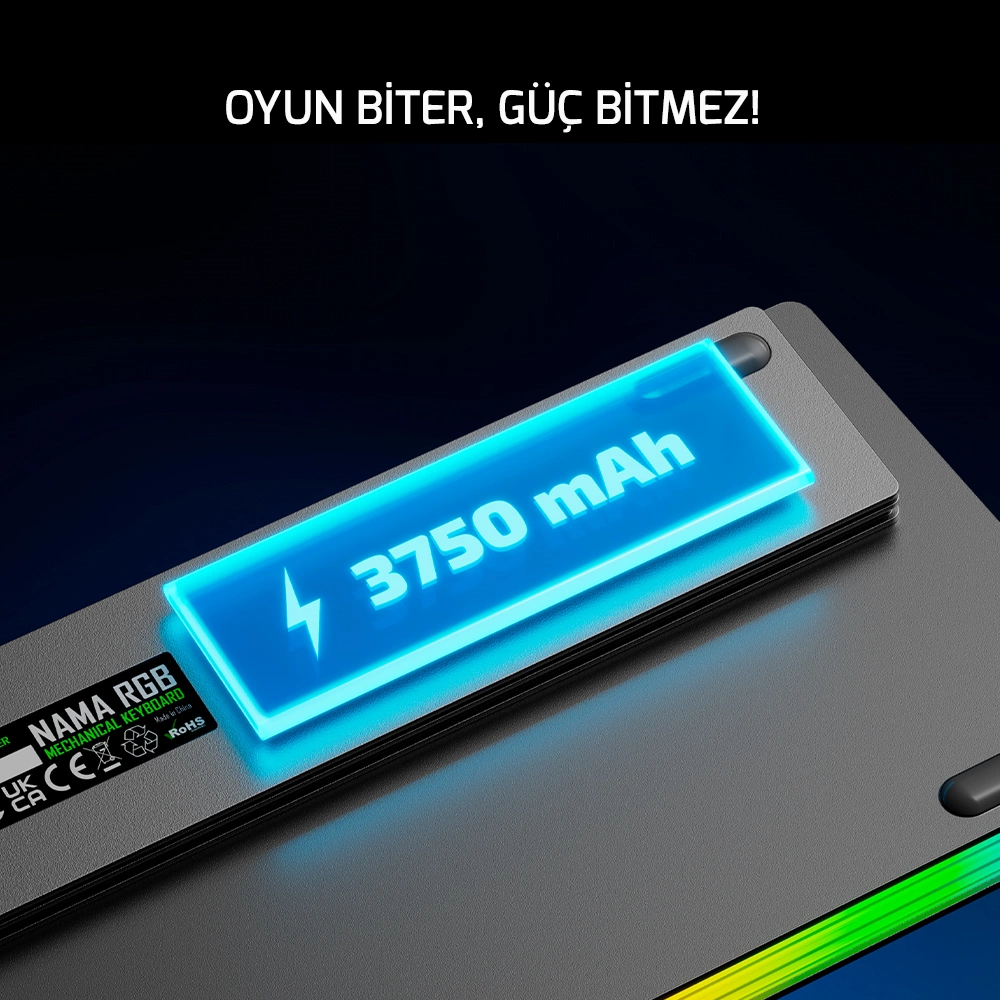 GamePower Nama RGB Mekanik Kablosuz Hot Swap Gaming Klavye