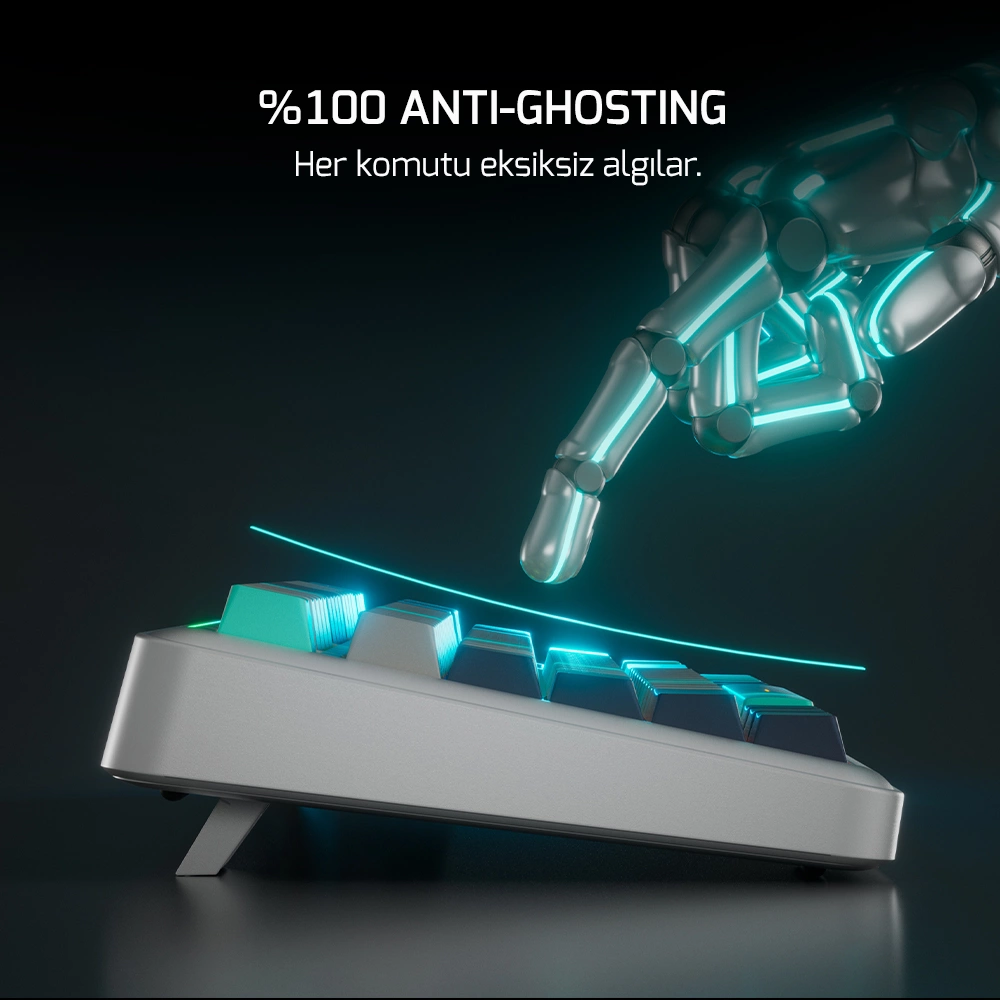 GamePower Zoom Hot Swap RGB Kablolu Mekanik Beyaz Gaming Klavye