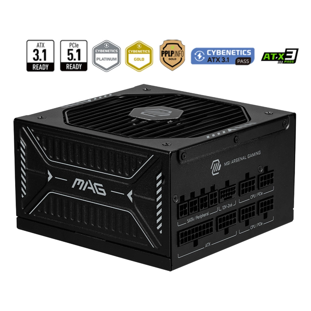 MSI MAG A1000GLS PCIE5 1000W 80+Gold Full Modüler Güç Kaynağı
