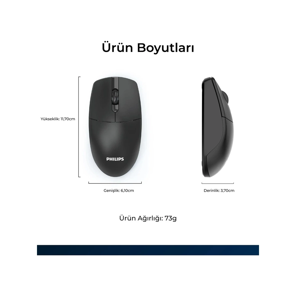 PHILIPS KABLOSUZ MOUSE SPK7347 SİYAH