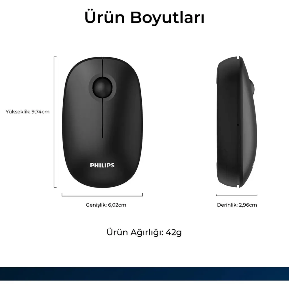 PHILIPS KABLOSUZ MOUSE SPK7378B SİYAH