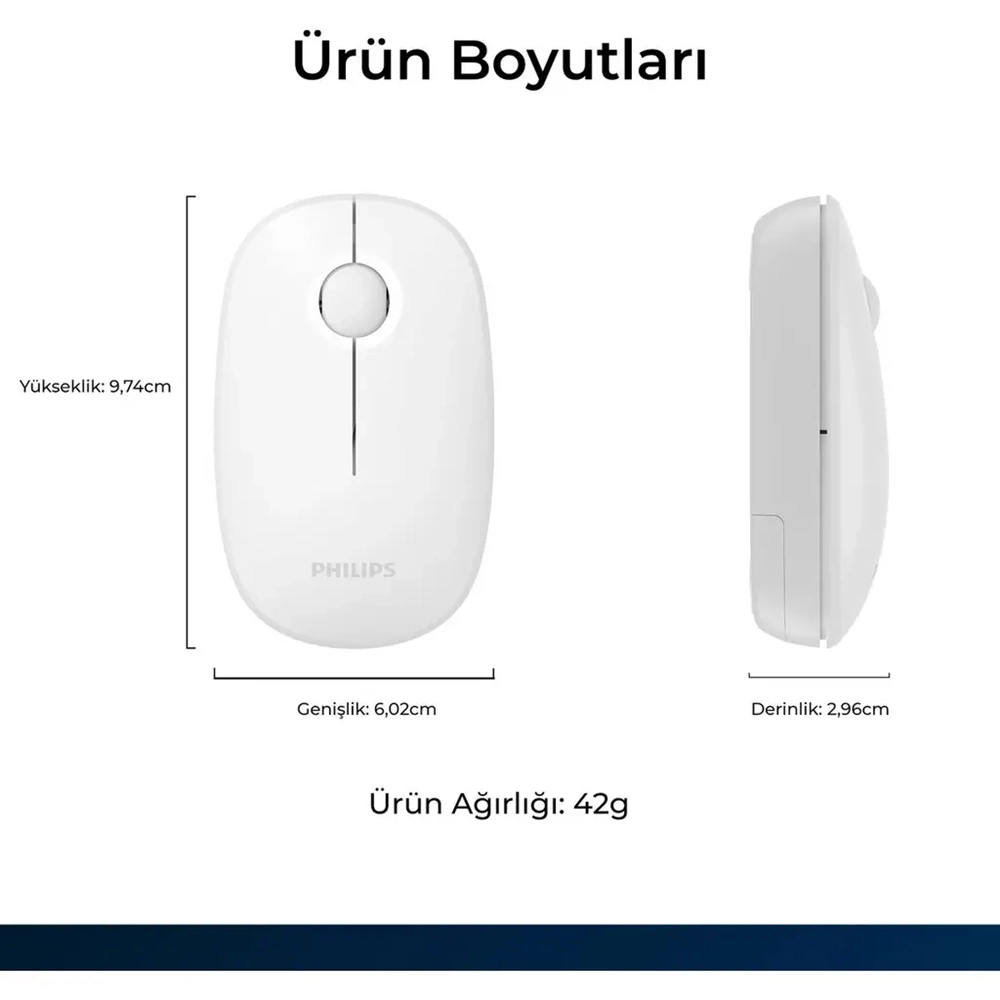 PHILIPS KABLOSUZ MOUSE SPK7378W BEYAZ