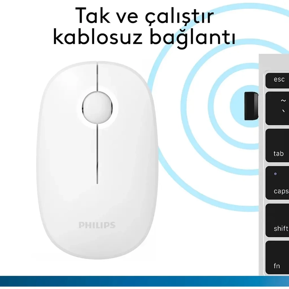 PHILIPS KABLOSUZ MOUSE SPK7378W BEYAZ