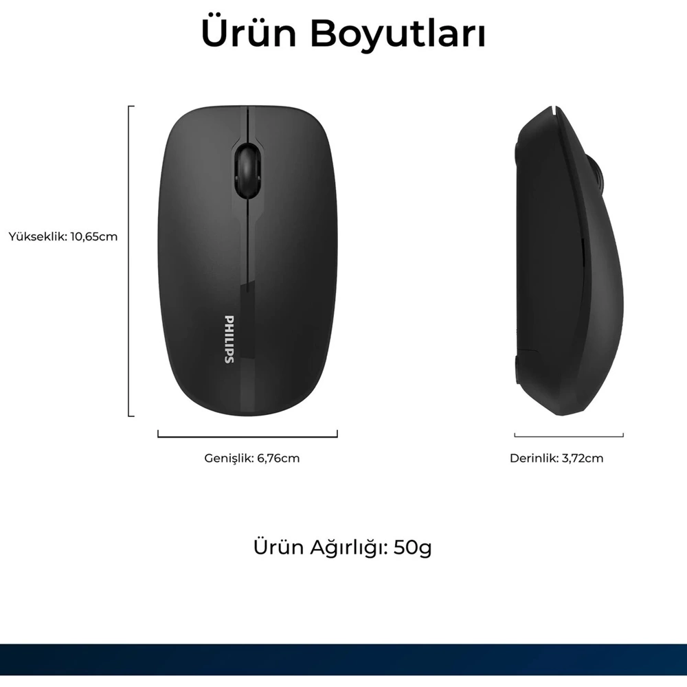 PHILIPS KABLOSUZ BLUETOOTH MOUSE SPK7418 SİYAH