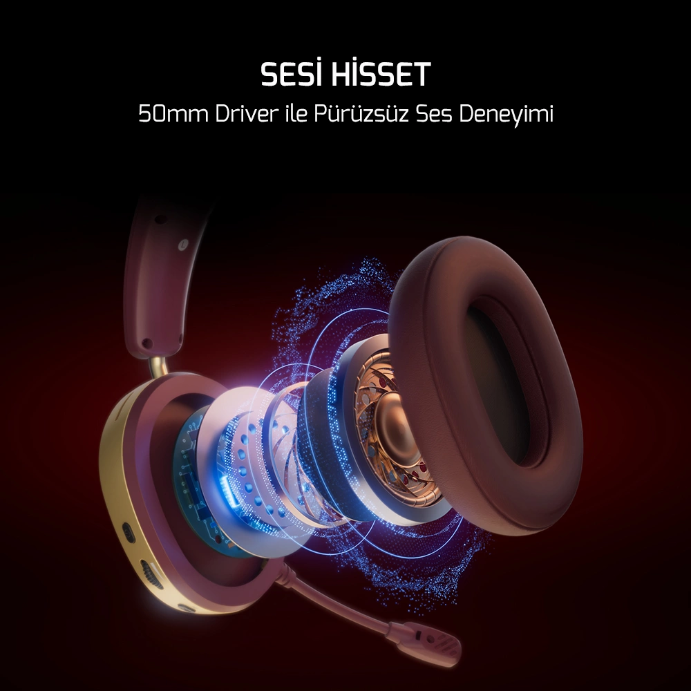 GamePower Ultima Wireless 360° Surround Hi-Fi Bordo Gaming (Oyuncu) Kulaklık