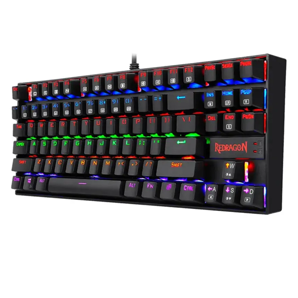 Redragon K552-KR Kumara Red Switch Rainbow TKL TR Q Mekanik Siyah Kablolu Gaming Klavye