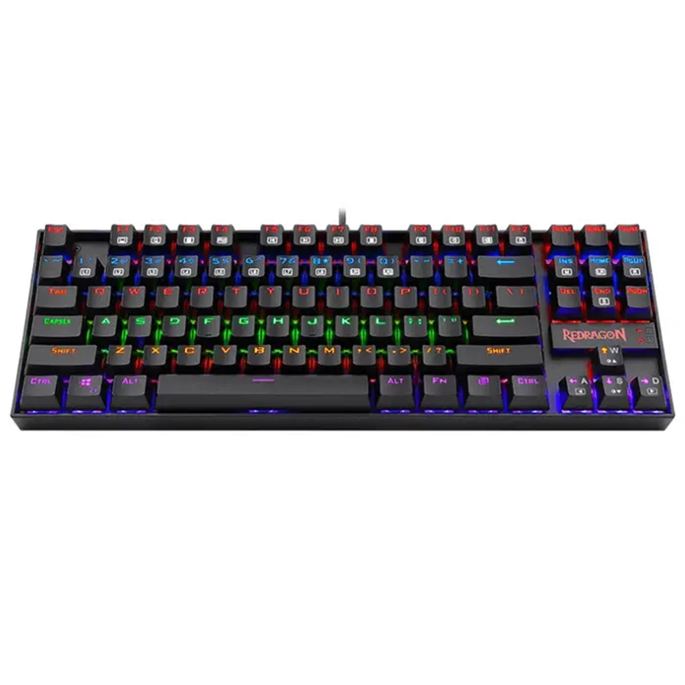 Redragon K552-KR Kumara Red Switch Rainbow TKL TR Q Mekanik Siyah Kablolu Gaming Klavye