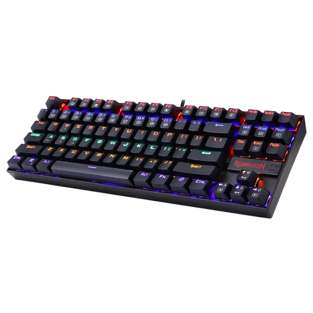 Redragon K552-KR Kumara Red Switch Rainbow TKL TR Q Mekanik Siyah Kablolu Gaming Klavye