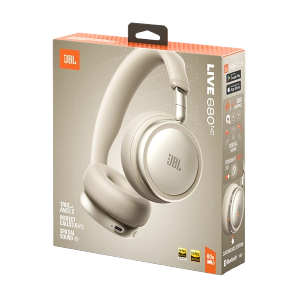 JBL Live 680 BT NC Wireless Headphones Champagne