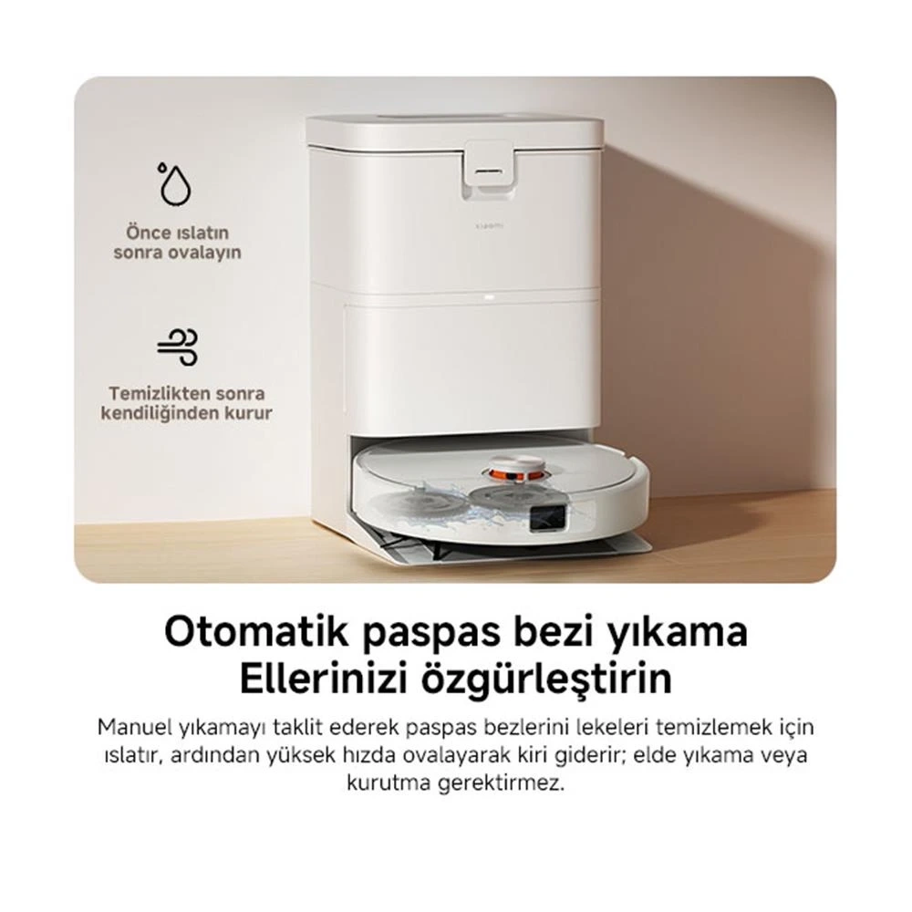 Xiaomi Robot Vacuum H50 Beyaz Akıllı Robot Süpürge