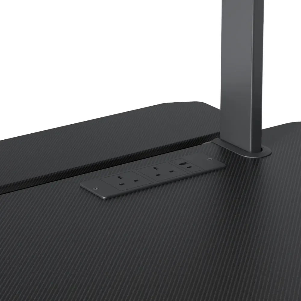 Adax FOCUS Ergonomic with Pegboard & Charging Hub - Black Gaming Desk + PC Holder