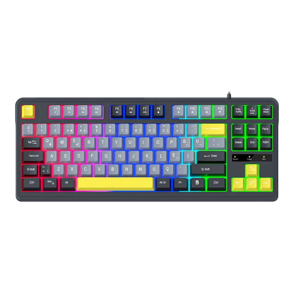 James Donkey JDK87 Rainbow Mekanik Hisli Membran Türkçe Q Gaming 87 Tuş Siyah Klavye