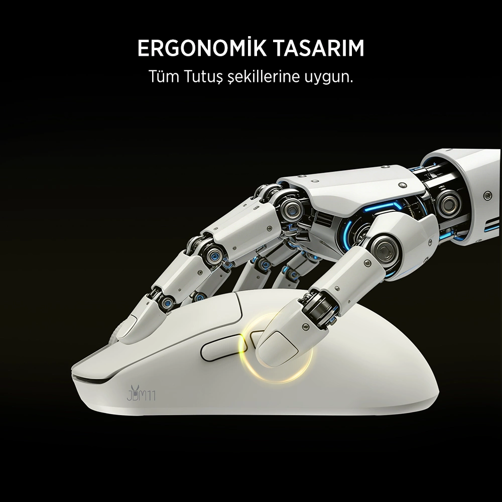 James Donkey JDM11 PAW3311 12.000DPI Triple Mode (Kablolu/Bluetooth/2.4G) Beyaz Gaming Mouse