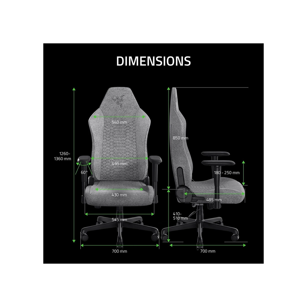 RAZER ISKUR V2 X ACIK GRI OYUNCU KOLTUĞU