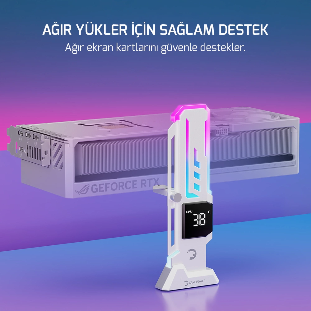 GAMEPOWER HEATSYNC ARGB LCD EKRAN KARTI TUTUCU BEYAZ