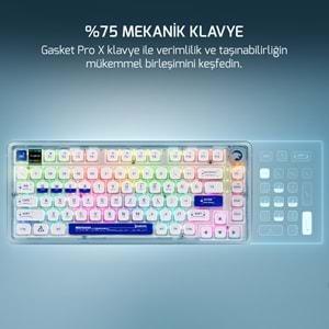 GamePower Gasket Pro X RGB Wireless/Bluetooth/Kablolu Mekanik Hot-Swap Yağlı Switch Gasket Gaming Klavye