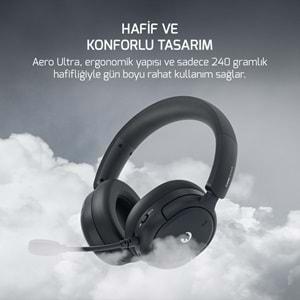 GamePower Aero Ultra Siyah Triple Mode (Kablosuz/Bluetooth/2.4G) Gaming (Oyuncu) Kulaklık