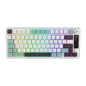 HAWK HK255 MEMBRANE LCD RGB KABLOSUZ/BLUETOOTH GRİ YEŞİL GAMİNG KLAVYE