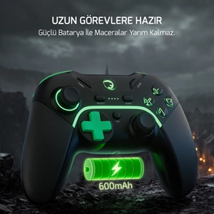 GamePower Vitrus Hall Effect Joystickli Kablosuz Gamepad (2.4G/Bluetooth) (PC Uyumlu)