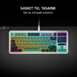 GamePower Zoom Hot Swap RGB Kablolu Mekanik Beyaz Gaming Klavye