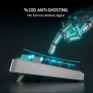 GamePower Zoom Hot Swap RGB Kablolu Mekanik Beyaz Gaming Klavye