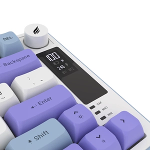 Hawk HK255 Membrane LCD RGB Kablosuz/Bluetooth Mavi Mor %75 Gaming Oyuncu Klavye