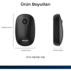PHILIPS KABLOSUZ MOUSE SPK7378B SİYAH