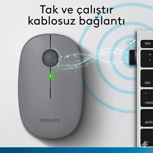 PHILIPS KABLOSUZ MOUSE SPK7378G GRİ