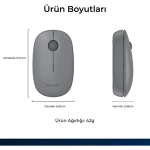 PHILIPS KABLOSUZ MOUSE SPK7378G GRİ