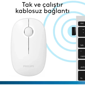 PHILIPS KABLOSUZ MOUSE SPK7378W BEYAZ