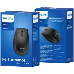 PHILIPS SPK7627K Dual Mod 2.4GHz Bluetooth 1600 DPI Ergonomik Sessiz Tıklama Optik 2.4GHz / Bluetooth 3.0 / Bluetooth 5.0 Mouse Gri