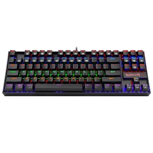 Redragon K552-KR Kumara Red Switch Rainbow TKL TR Q Mekanik Siyah Kablolu Gaming Klavye