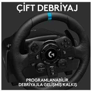 Logitech G923 PS5, PS4 ve PC ile Uyumlu Siyah Yarış Direksiyonu ve Pedalı