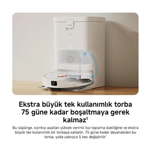Xiaomi Robot Vacuum H50 Beyaz Akıllı Robot Süpürge