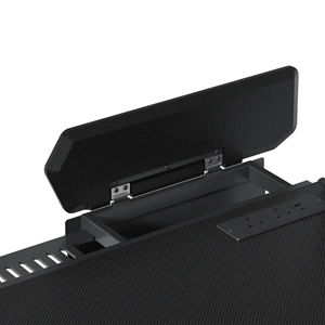 Adax FOCUS Ergonomic with Pegboard & Charging Hub - Black Gaming Desk + PC Holder