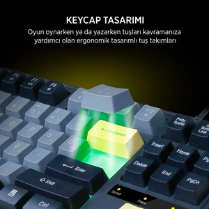 James Donkey JDK87 Rainbow Mekanik Hisli Membran Türkçe Q Gaming 87 Tuş Siyah Klavye