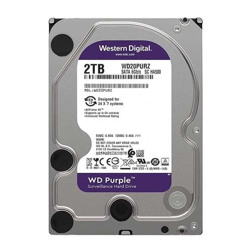 WD 2 TB PURPLE 3,5 INCH 64MB SATA3 WD20PURZ 7/24 GUV