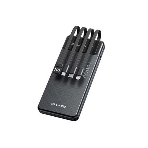 AWEI P131K 10000 MAH MULTIPLE OUTPUT POWER BANK WITH CABLE