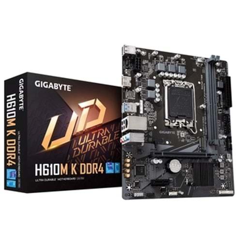 GIGABYTE H610M K DDR4 3200MHZ M.2 HDMI MATX 1700P ANAKART