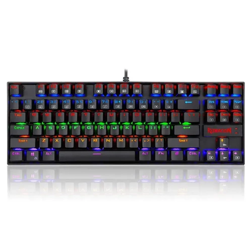 Redragon K552-KR Kumara Red Switch Rainbow TKL TR Q Mekanik Siyah Kablolu Gaming Klavye